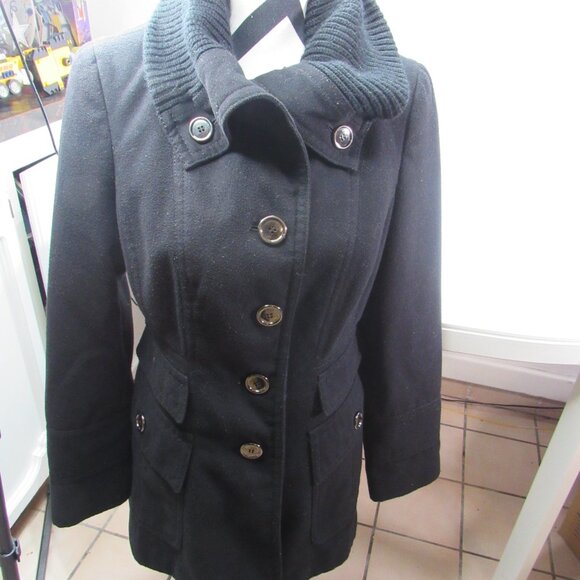 Jessica Simpson Penny Lane Black Button Pockets Jacket Coat Women M Y2K Preppy - Picture 6 of 11